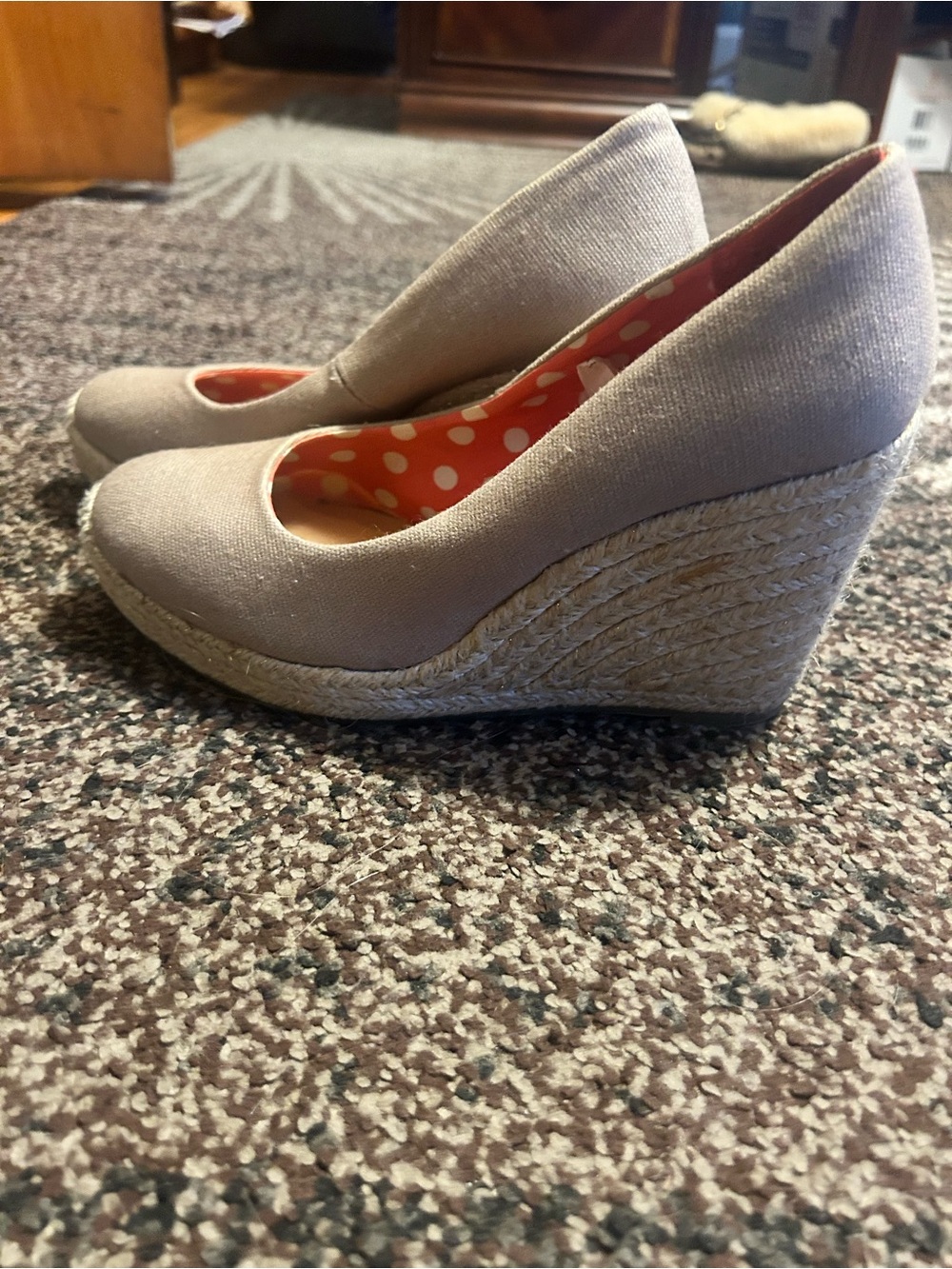 Beige Espadrille Wedge Pumps - Women's Platform Heels